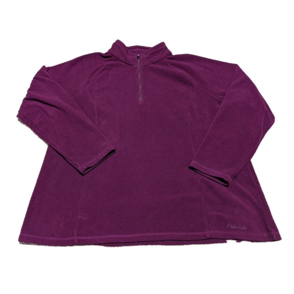 Cabela's Women's XLarge Purple Quarter Zip Size XL Fleece Long Sleeve